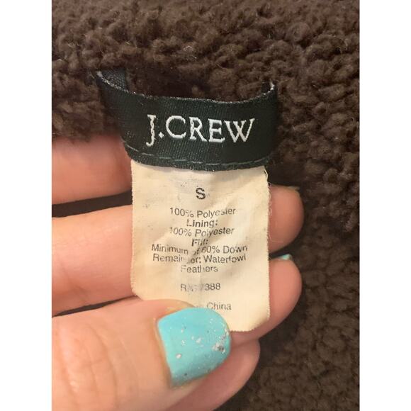 J. Crew brown quilted Sherpa lined vest size Small - Picture 3 of 11